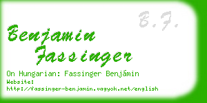 benjamin fassinger business card